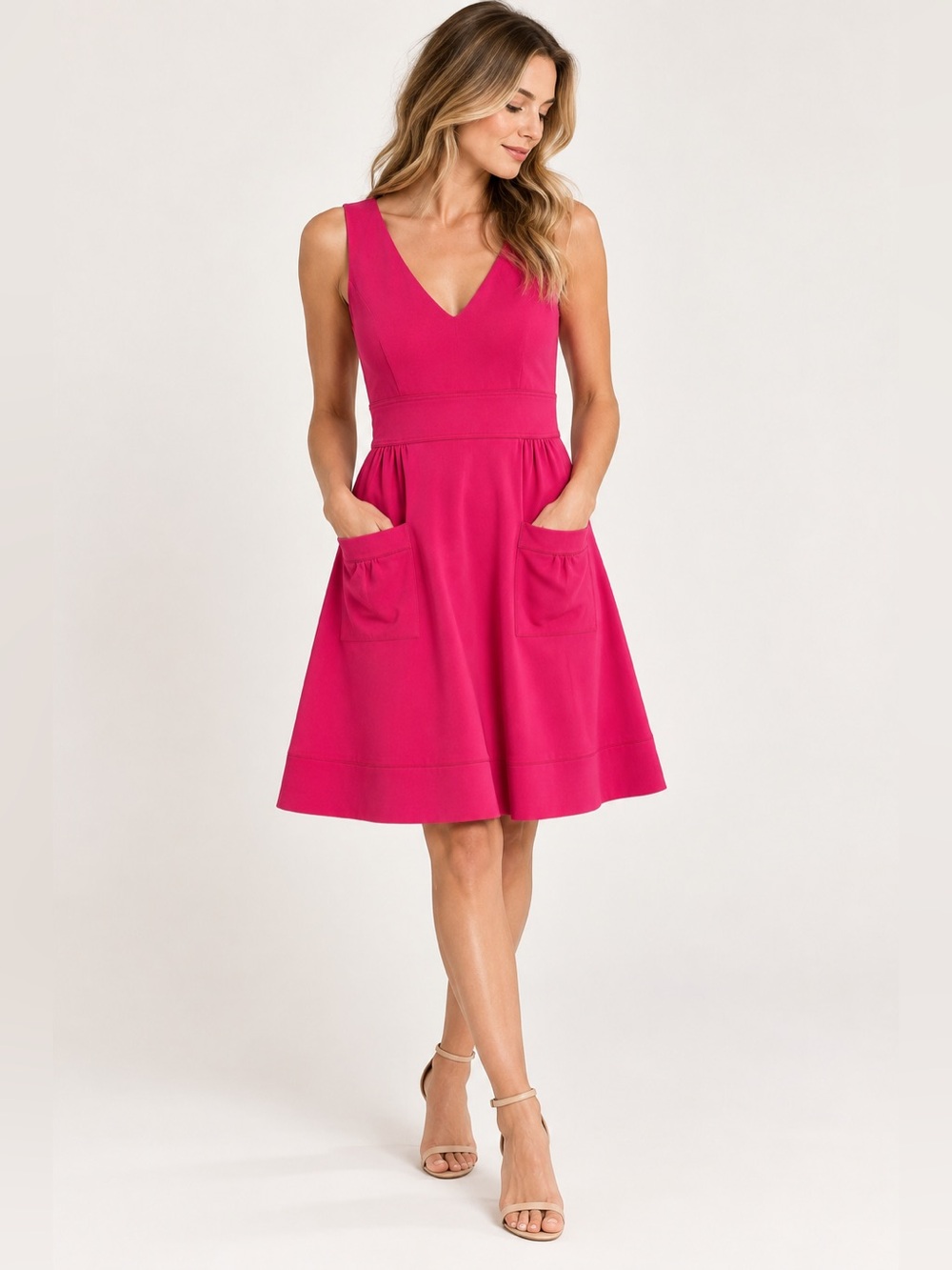 Diane von Furstenberg x Neiman Marcus Pink Pocket Dress Size 12